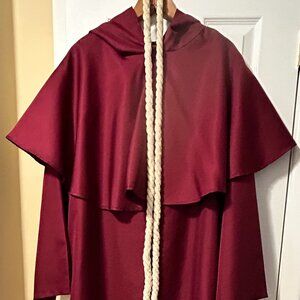 Men's Medieval Monk's Costume, Halloween, with Hood, rope belt, cross necklace